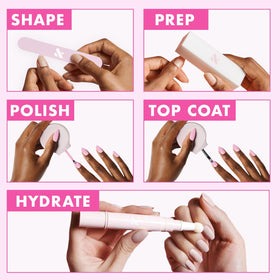 Olive & June application using The Poppy handle for steady salon-like control benefit