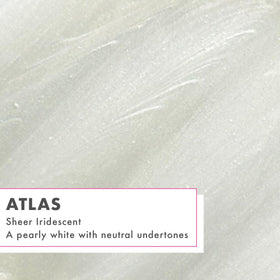 Olive & June cured nails in Atlas Pearly White close-up showing glossy finish benefit