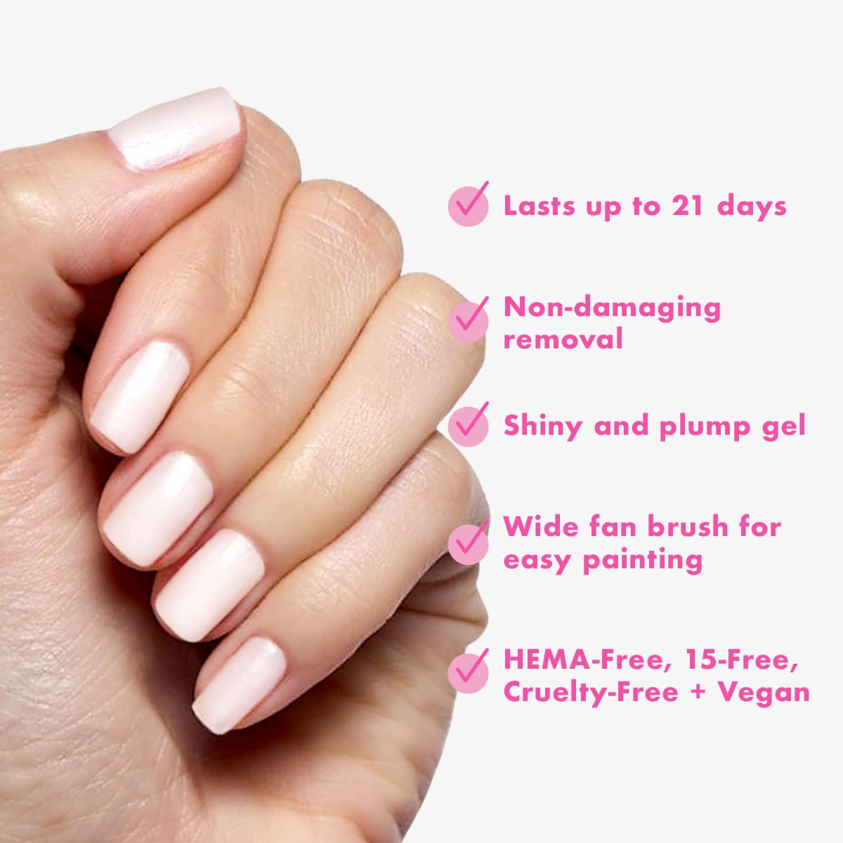 Pedicure in Atlas Pearly White on toes showing long-lasting chip resistance benefit
