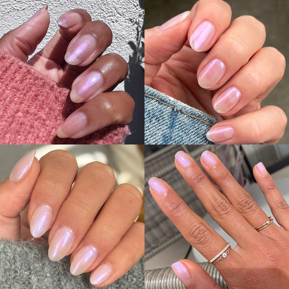 Olive & June polish brush stroke on nail showing quick one-minute dry benefit