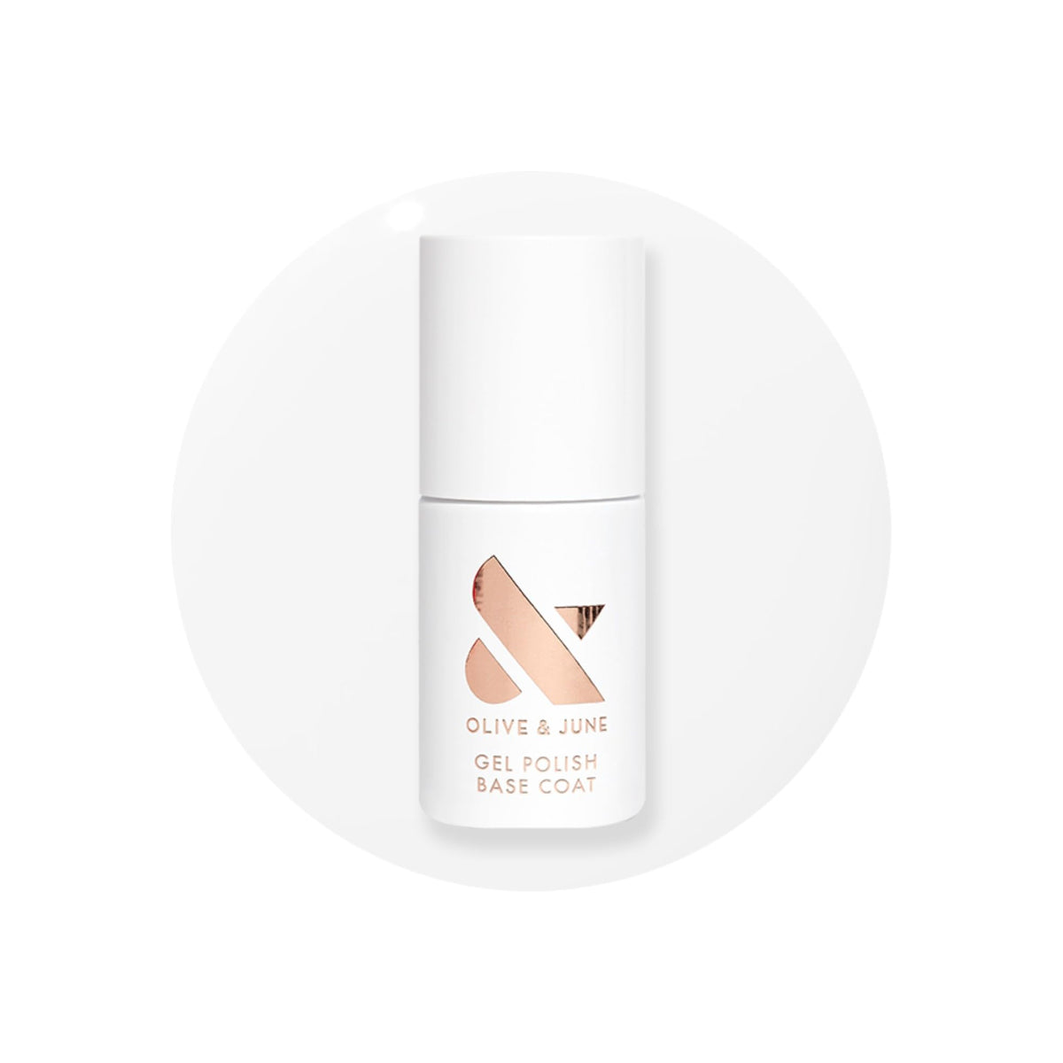 Olive & June front bottle view showing clean base coat packaging and benefits