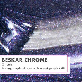 Swirl of Beskar Chrome gel polish showing reflective chrome texture and shine