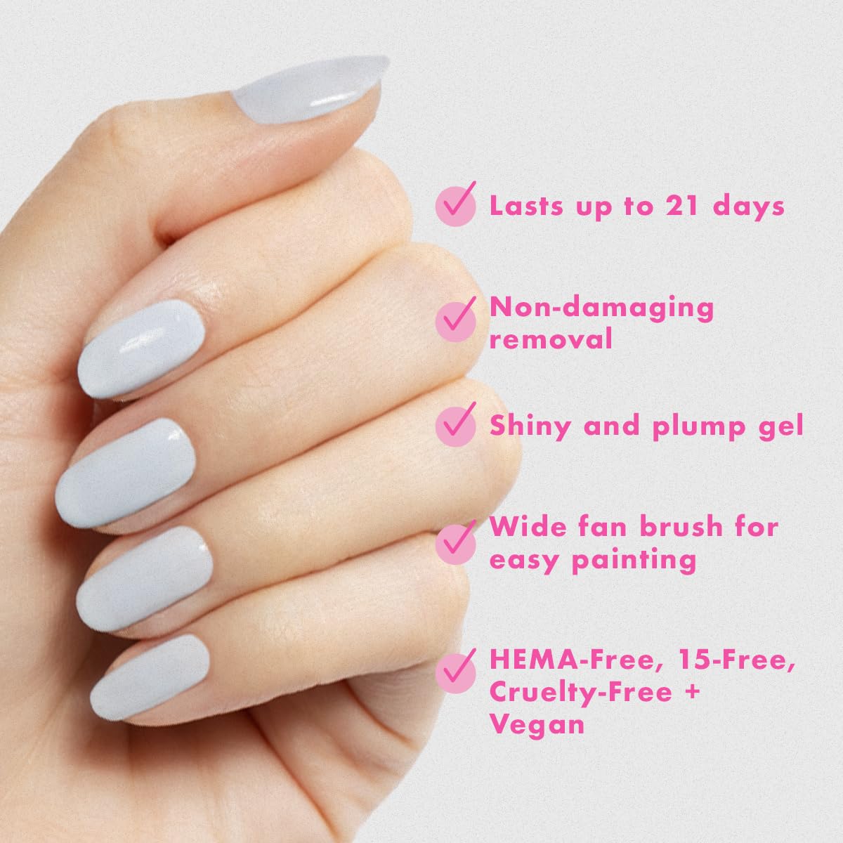 Pedicure with Olive & June BP Icy Blue showing long-lasting color benefit