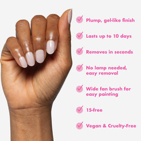Olive & June plump gel-like finish close-up with glossy shine