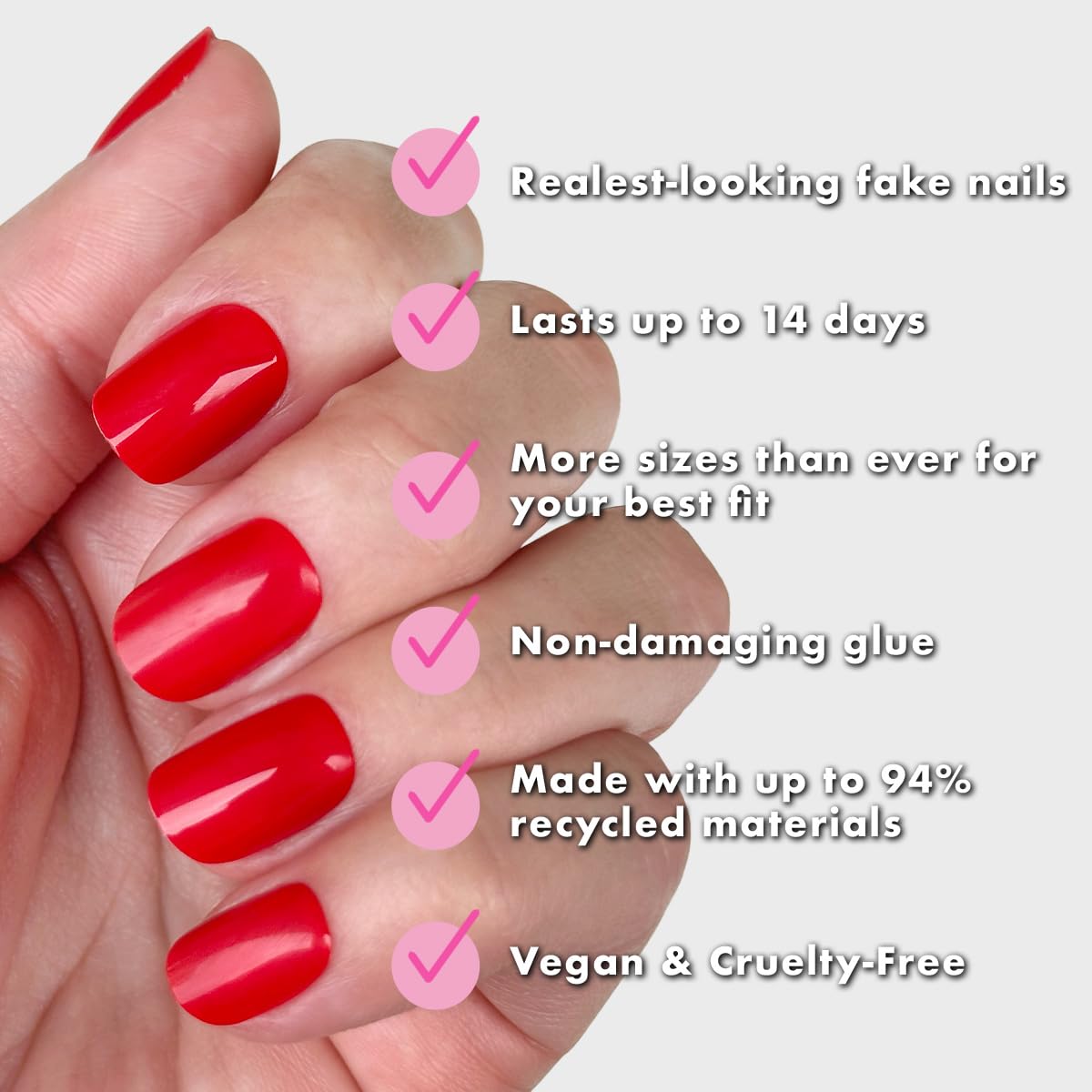 Olive & June close-up of nail curve showing realistic natural fit