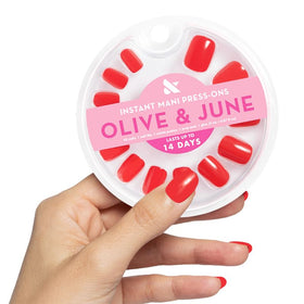 Olive & June front packaging showing kit contents and shade benefits