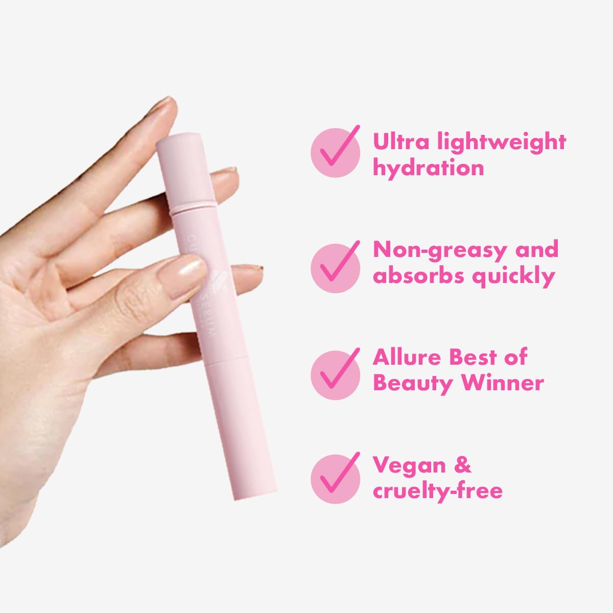 Olive & June soft foam tip close-up demonstrating precise, mess-free application