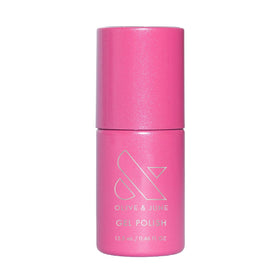 Olive & June bottle front view showing Signet Pink and brand shine