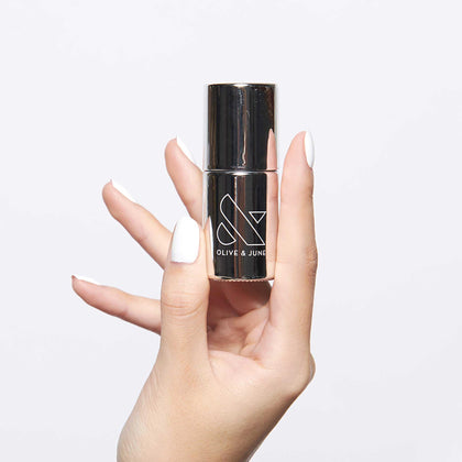Olive & June front bottle showing sleek label and salon-style polish