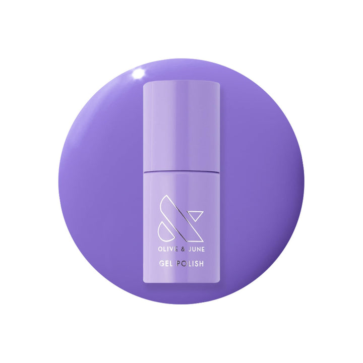 Olive & June front bottle showing bold purple color and glossy finish