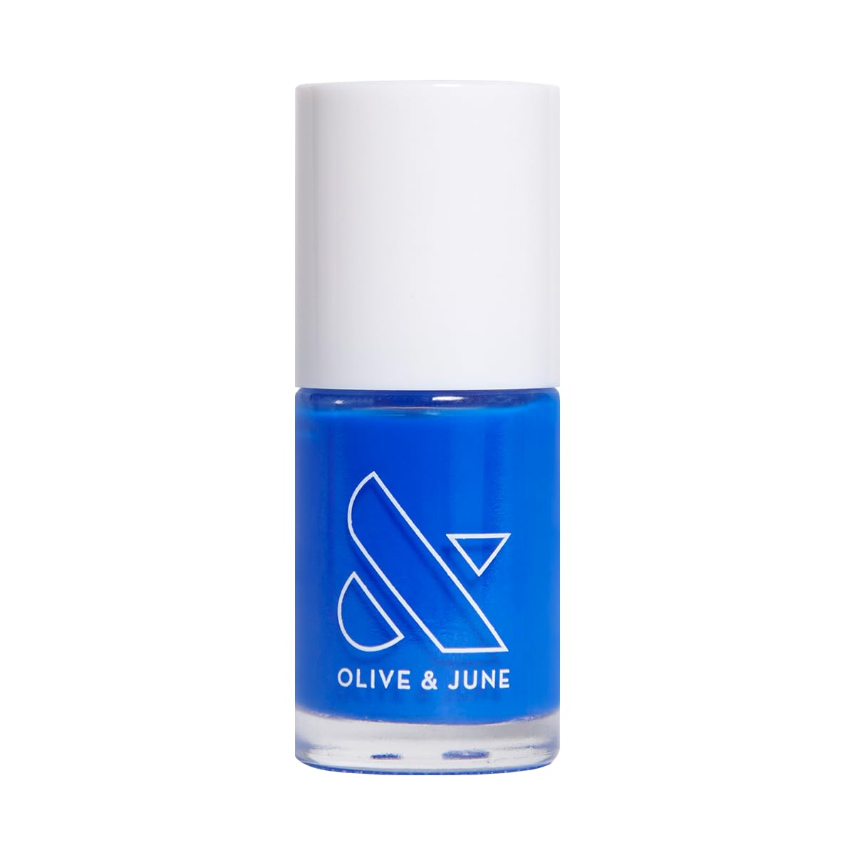 Olive & June front packaging of Can't Lose Bright Blue showing vibrant shade and brand