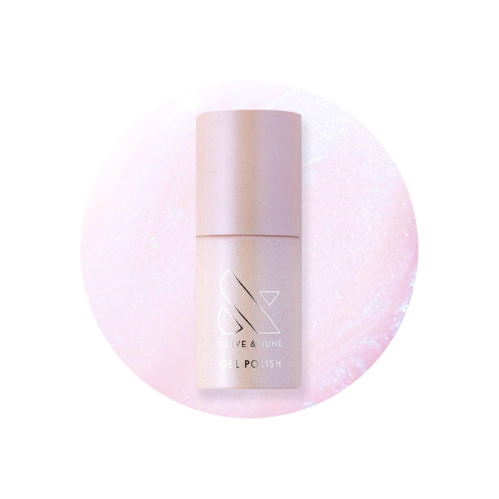 Olive & June front packaging showing Pink Goldfish Iridescent, vibrant salon finish
