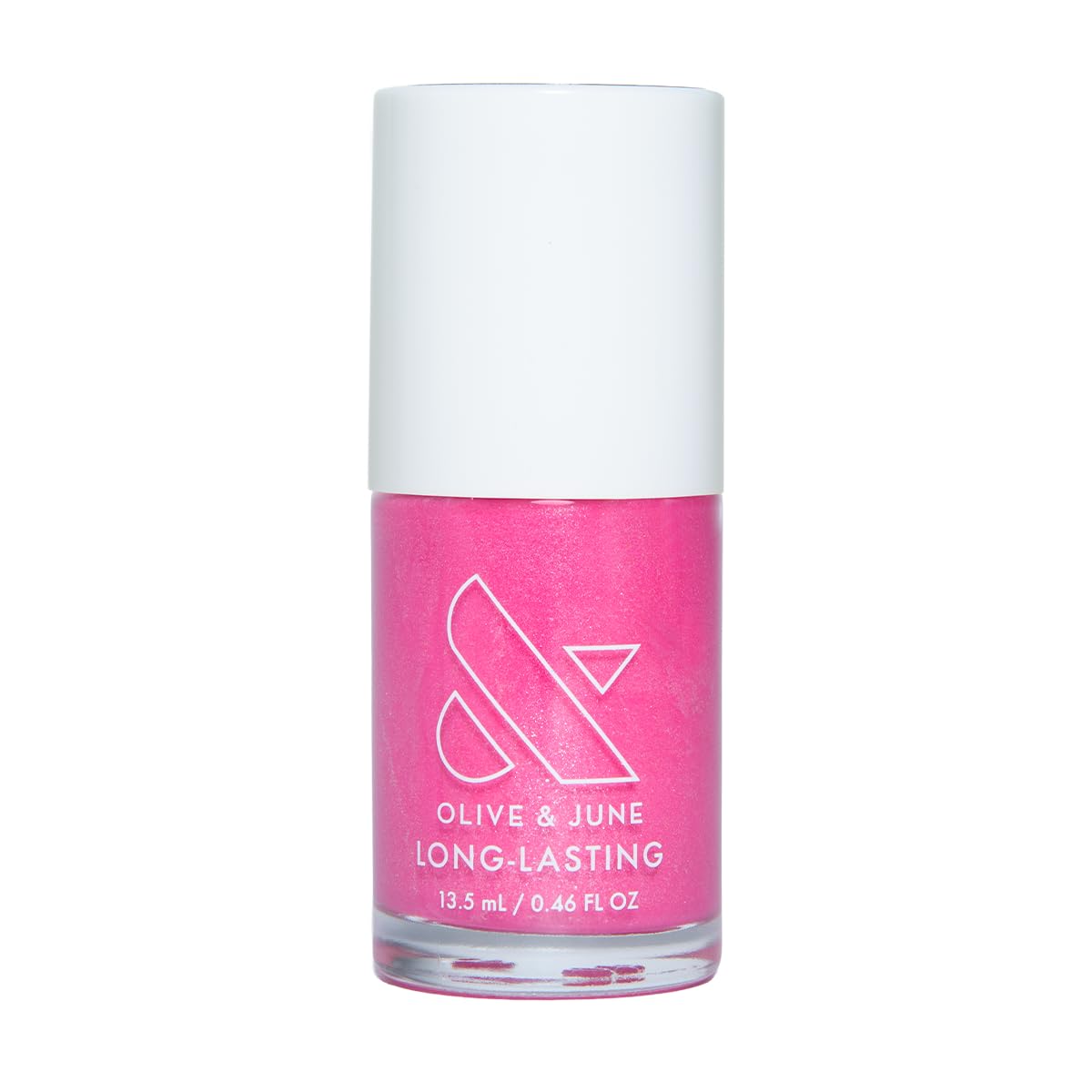 Olive & June front packaging showing Signet Pink and brand logo for instant recognition