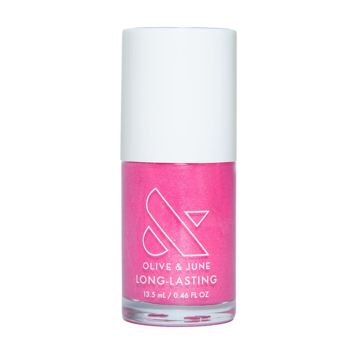 Olive & June front packaging showing Signet Pink and brand logo for instant recognition