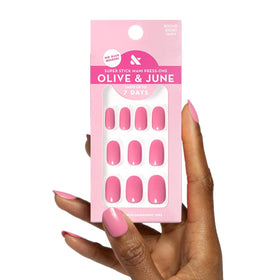 Olive & June front packaging showing the Super Stick Mani kit benefits