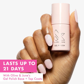 Olive & June brush stroke of GH Baby Pink showing smooth, even coverage