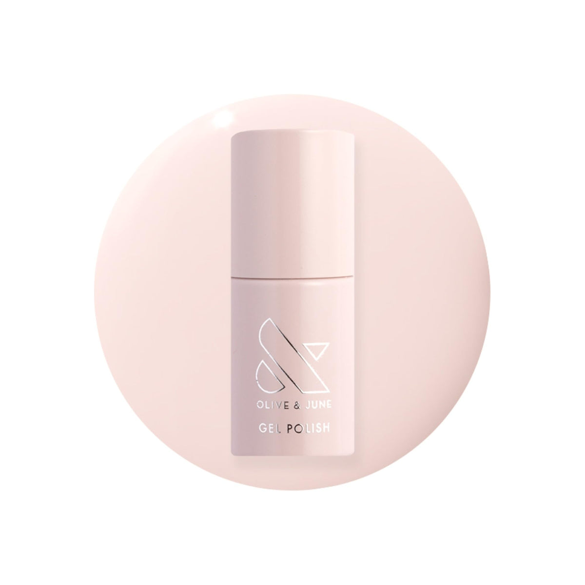 Olive & June bottle front view showing GH Baby Pink and glossy finish