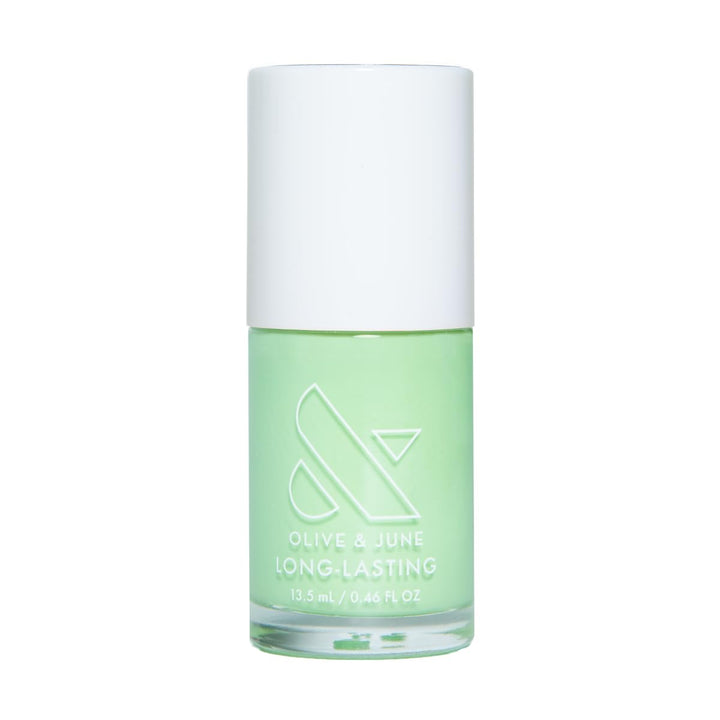 Olive & June front bottle showing Grogu Green shade and glossy finish
