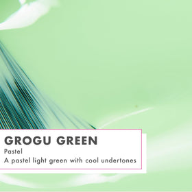 Olive & June Grogu Green applied to nail tips demonstrating two-coat opaque coverage