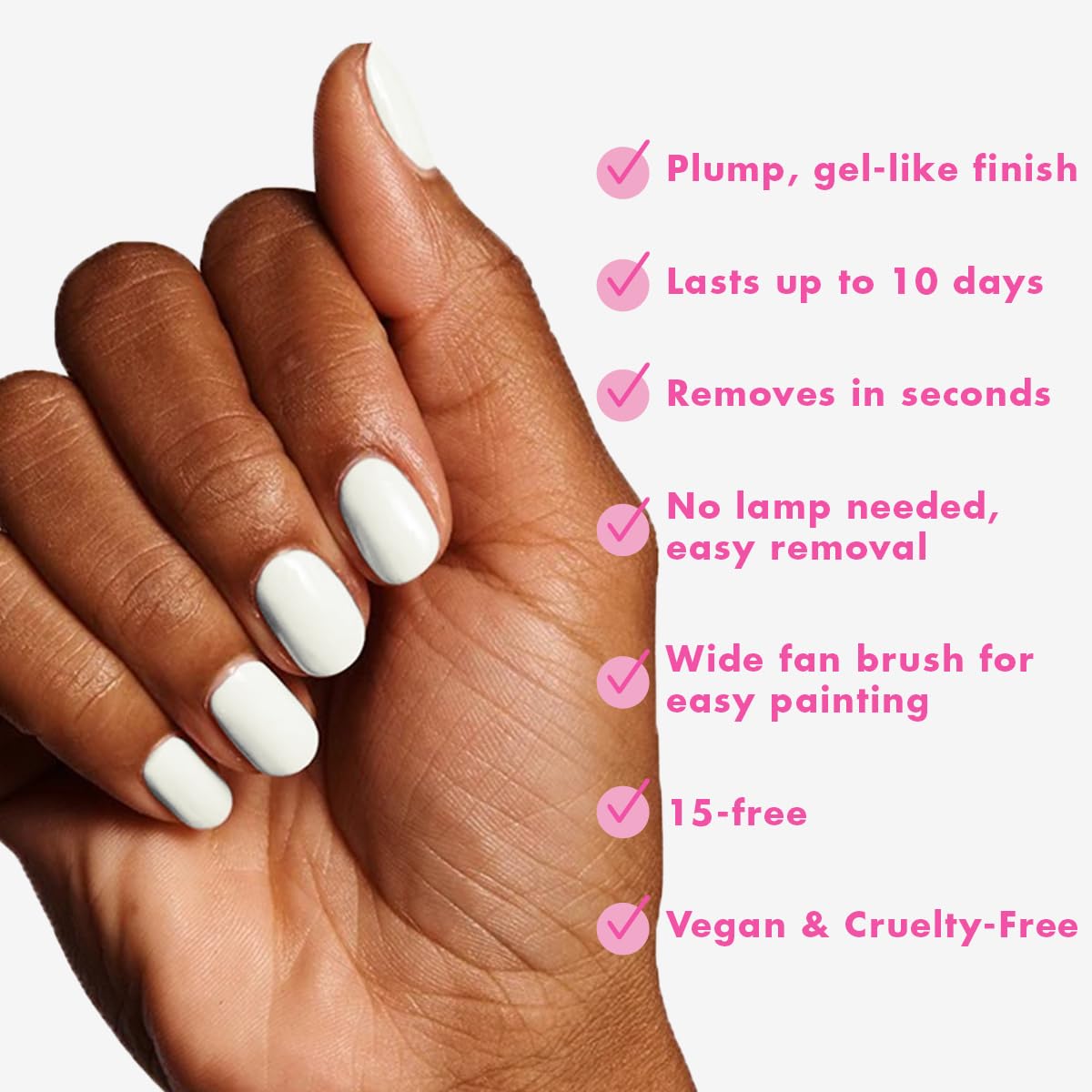 Olive & June hand painting a manicure demonstrating smooth application