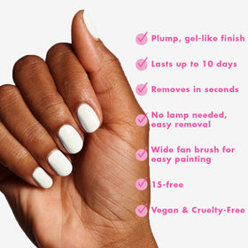 Olive & June hand painting a manicure demonstrating smooth application