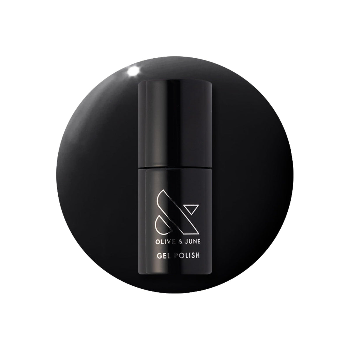 Olive & June front bottle shot showing bold black shade and clean packaging