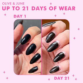 Olive & June LED lamp curing nails quickly for durable gel wear