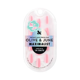 Olive & June close-up of nail surface texture showing realistic glossy finish benefit