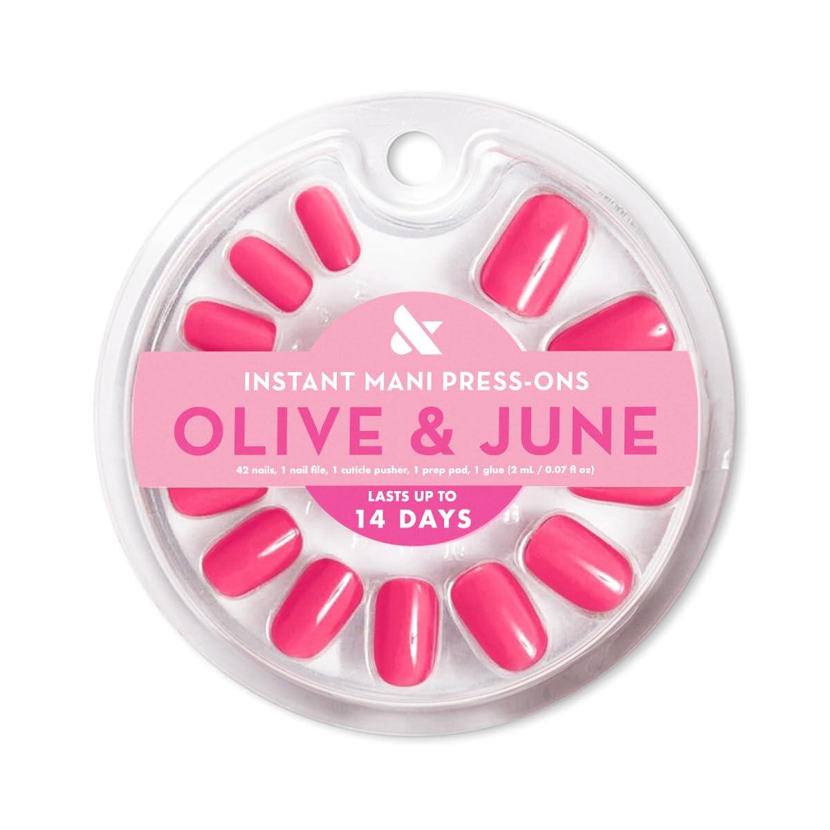 Olive & June close-up of nail surface highlighting glossy finish and realistic shine
