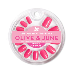 Olive & June close-up of nail surface highlighting glossy finish and realistic shine