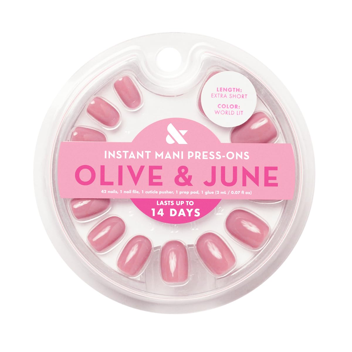 Olive & June close-up of mauve nail texture highlighting realistic finish