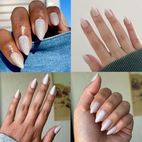 Olive & June close-up of nail curvature highlighting realistic shape for seamless application