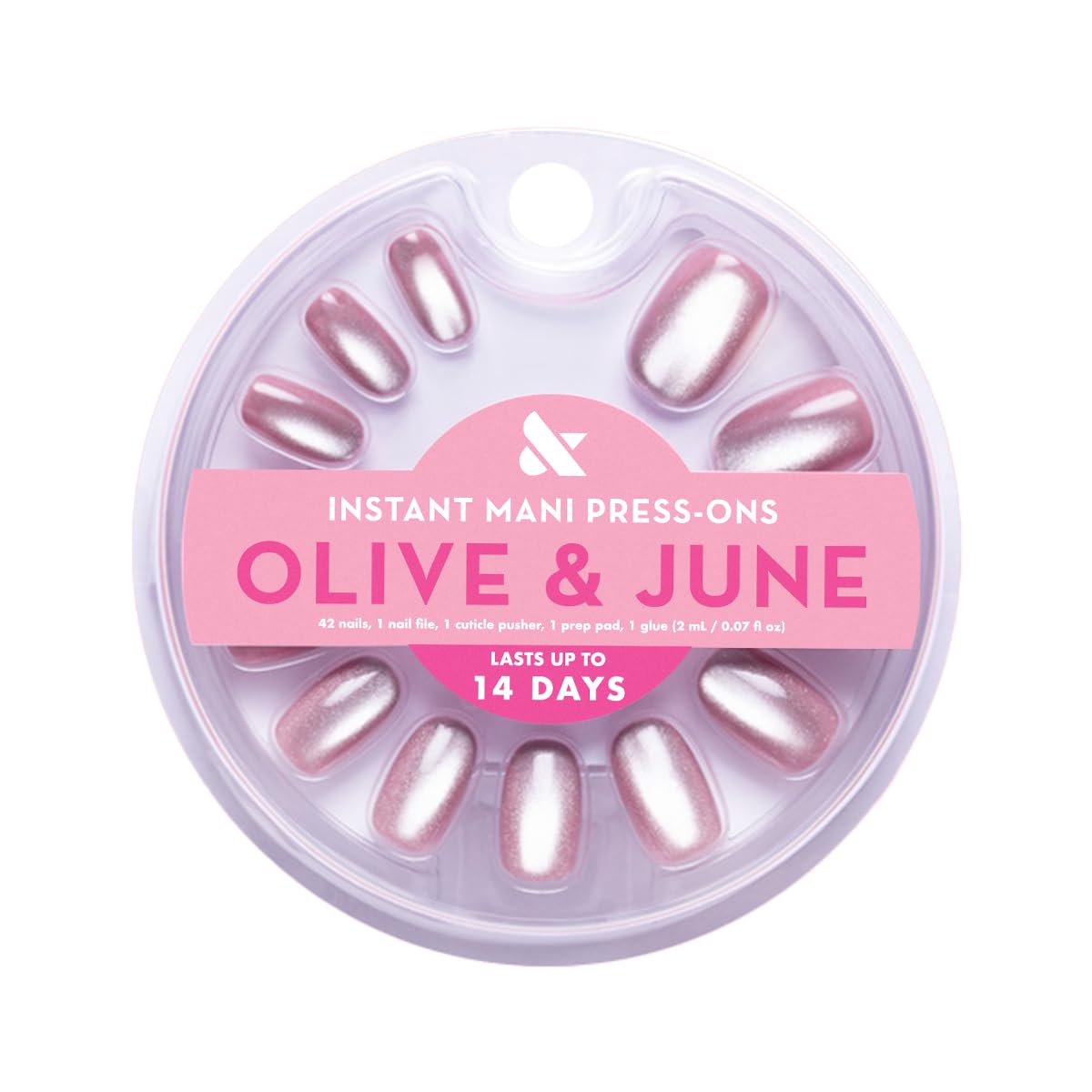 Olive & June spread of 42 nails demonstrating size variety and fit