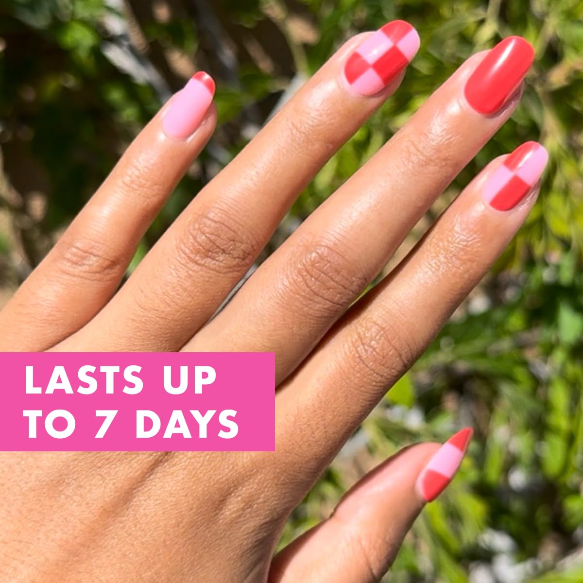 Olive & June press-on nails arranged by size to ensure a precise, natural fit