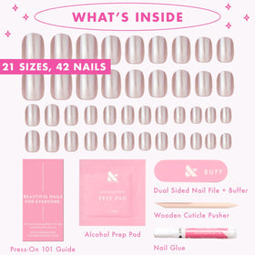 Olive & June size chart display with 21 sizes for a precise fit