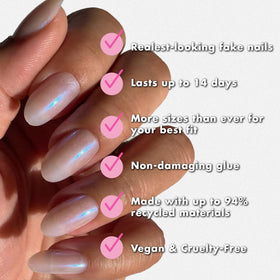 Olive & June nails spread to show 21 sizes offering precise fit