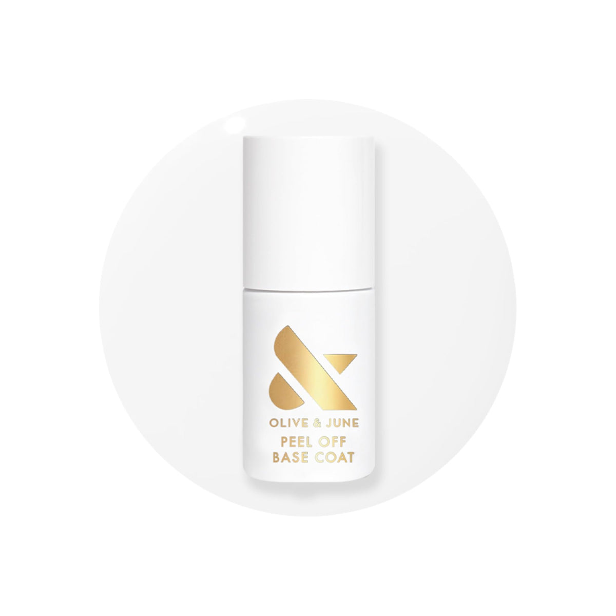 Olive & June front bottle showing product and ease of peel removal