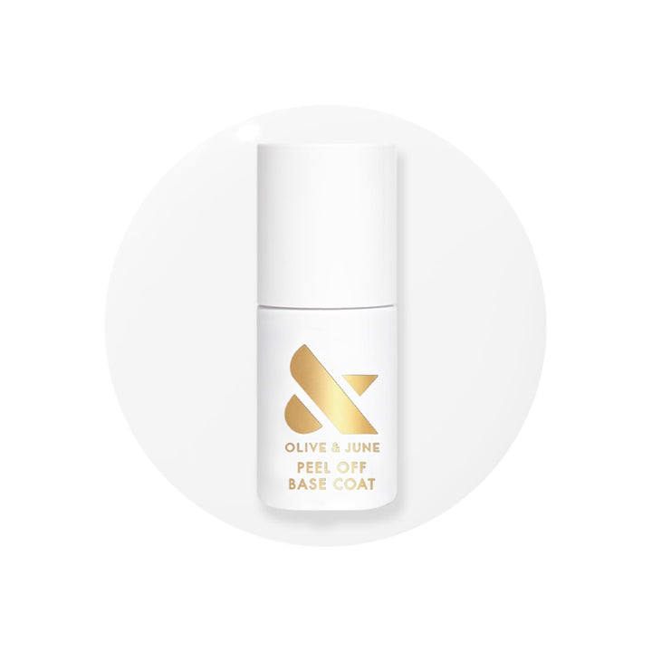 Olive & June front bottle showing product and ease of peel removal