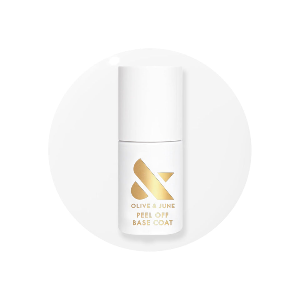 Olive & June front bottle showing product and ease of peel removal
