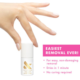 Olive & June base coat applied on nail close-up preserving nail health