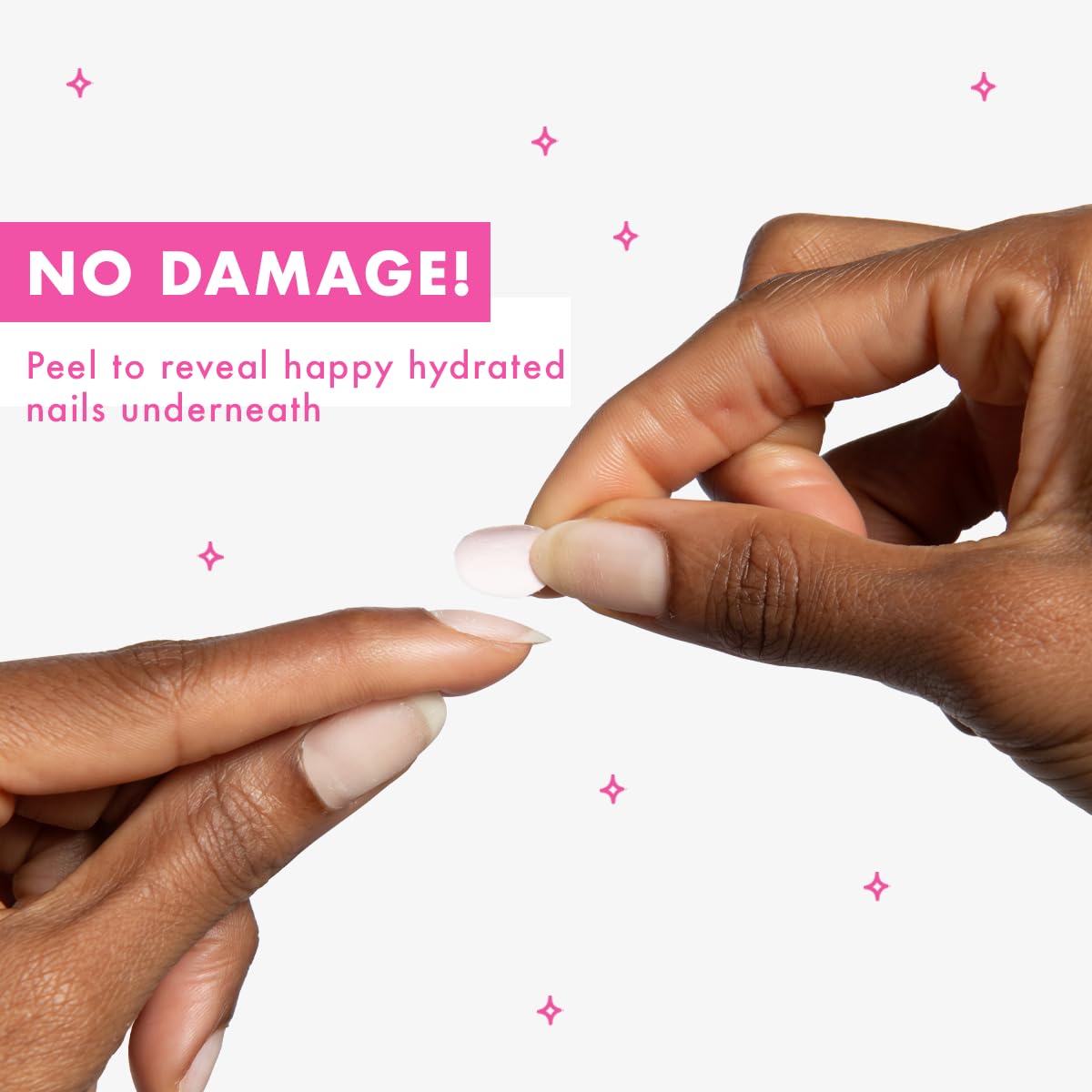 Olive & June showing gentle peeling off polish for damage-free removal