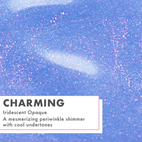 Olive & June bottle close-up highlighting shimmer and clean label