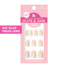 Olive & June close-up of nail finish highlighting realistic texture and shine