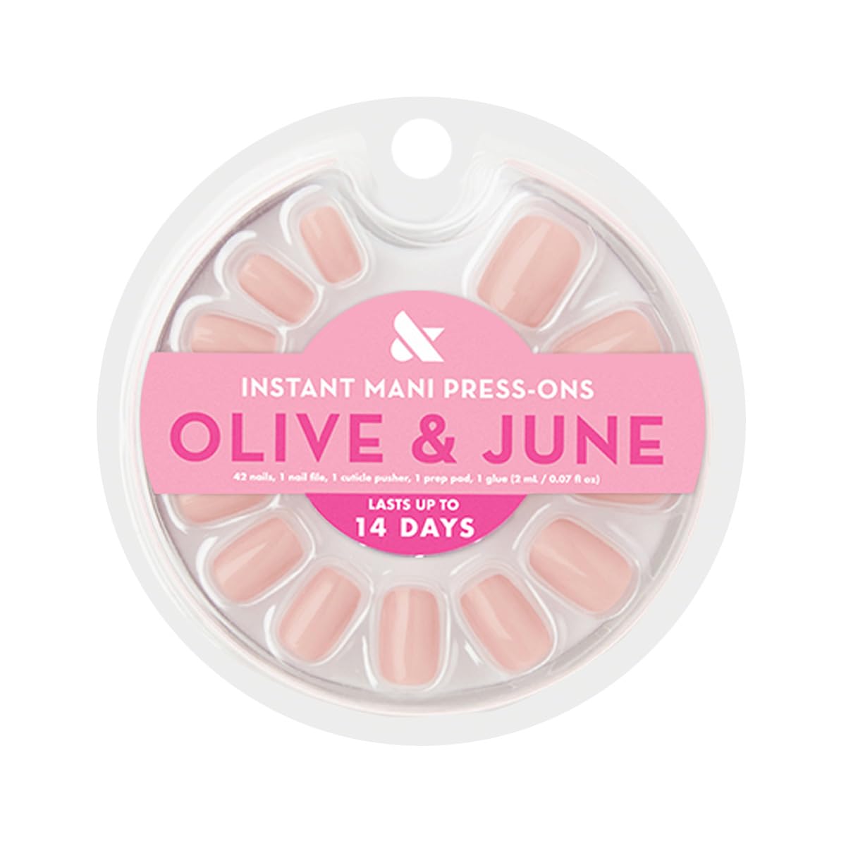 Olive & June close-up of press-on curve demonstrating natural fit benefit