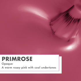 Olive & June nail swatch stroke showing smooth, streak-free Primrose Rosy Pink finish