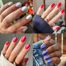 Olive & June application on fingernails showing streak-free coverage