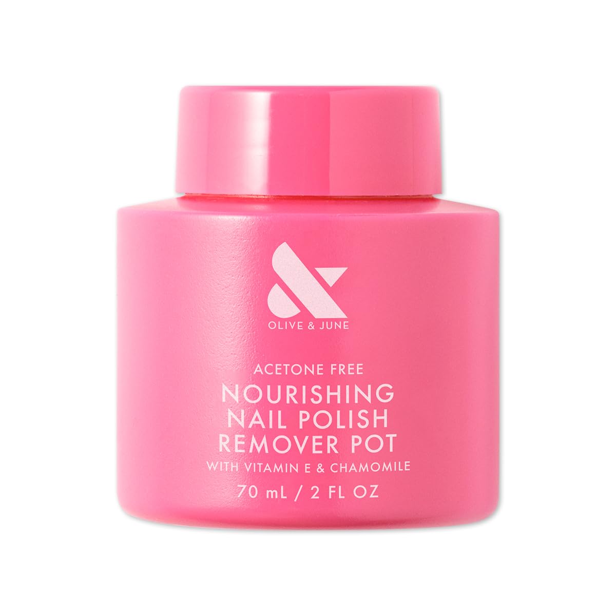 Olive & June front packaging showing compact remover pot and benefits