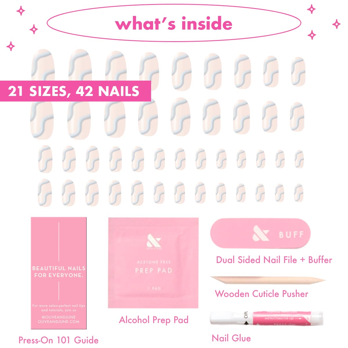 Olive & June nails on fingers to show scale and natural fit benefit
