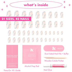 Olive & June nails on fingers to show scale and natural fit benefit