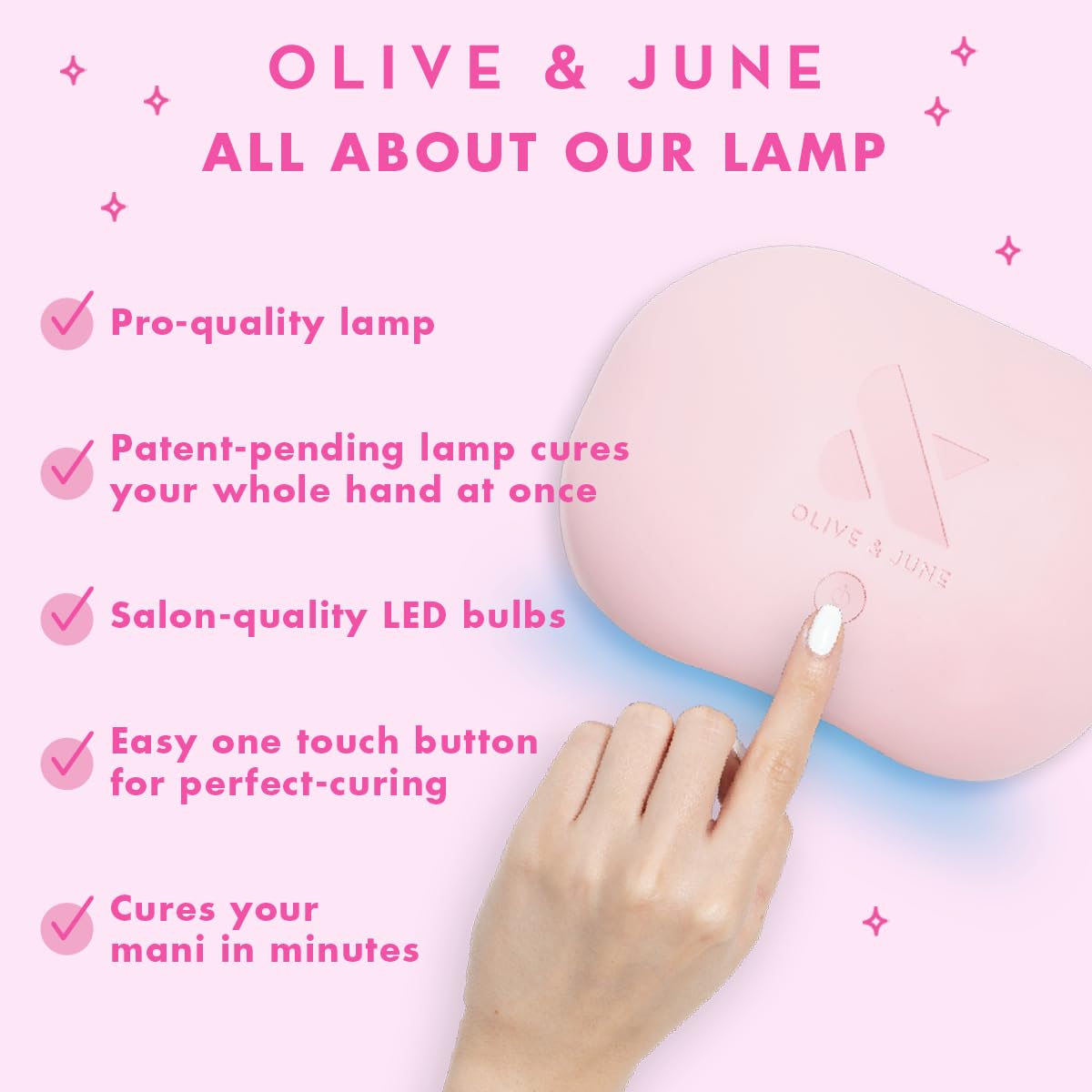 Olive & June bottle beside a coin to show product size and travel-friendly benefit
